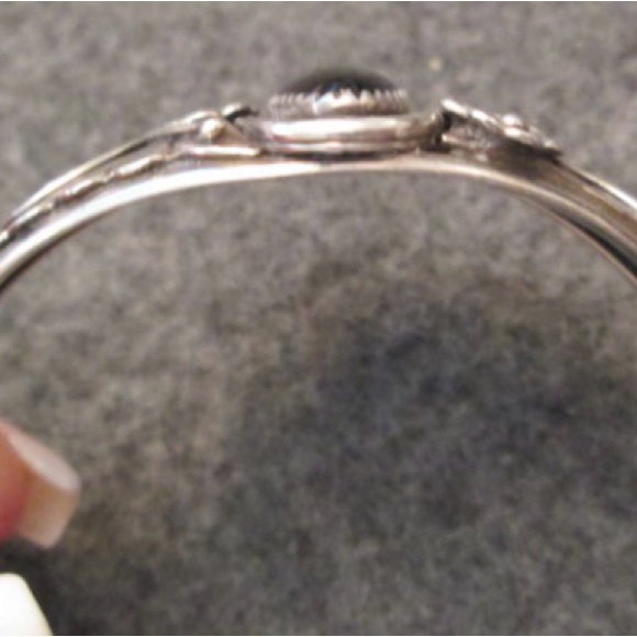 Navajo Sterling Silver Onyx Cuff Bracelet Black Onyx Cuff Bracelet,925Hallmarked - Picture 6 of 11